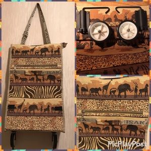 ISAKA Tribal Print Stow Away Bag on Wheels